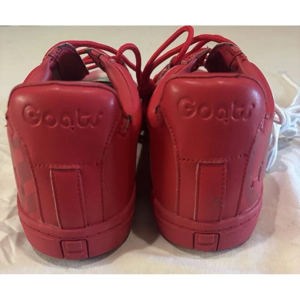NWT Goats 454W Red Leather Sneakers W/ NatureTex 100% Sustainable W 2 Laces 8.5